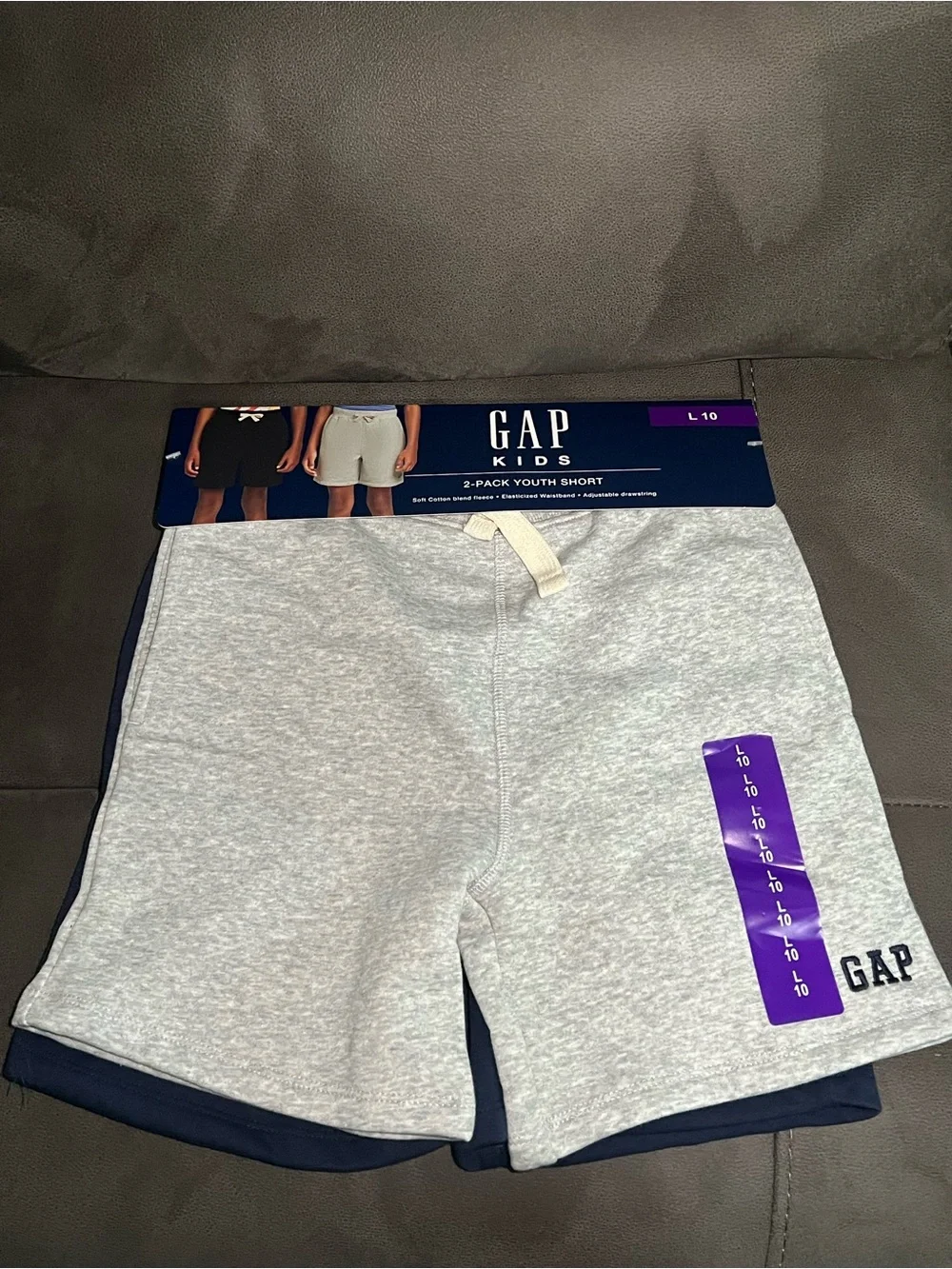 GAP Kids Heather Gray & NavyAthletic Shorts 2-Pack Youth Size L-10 NWT
